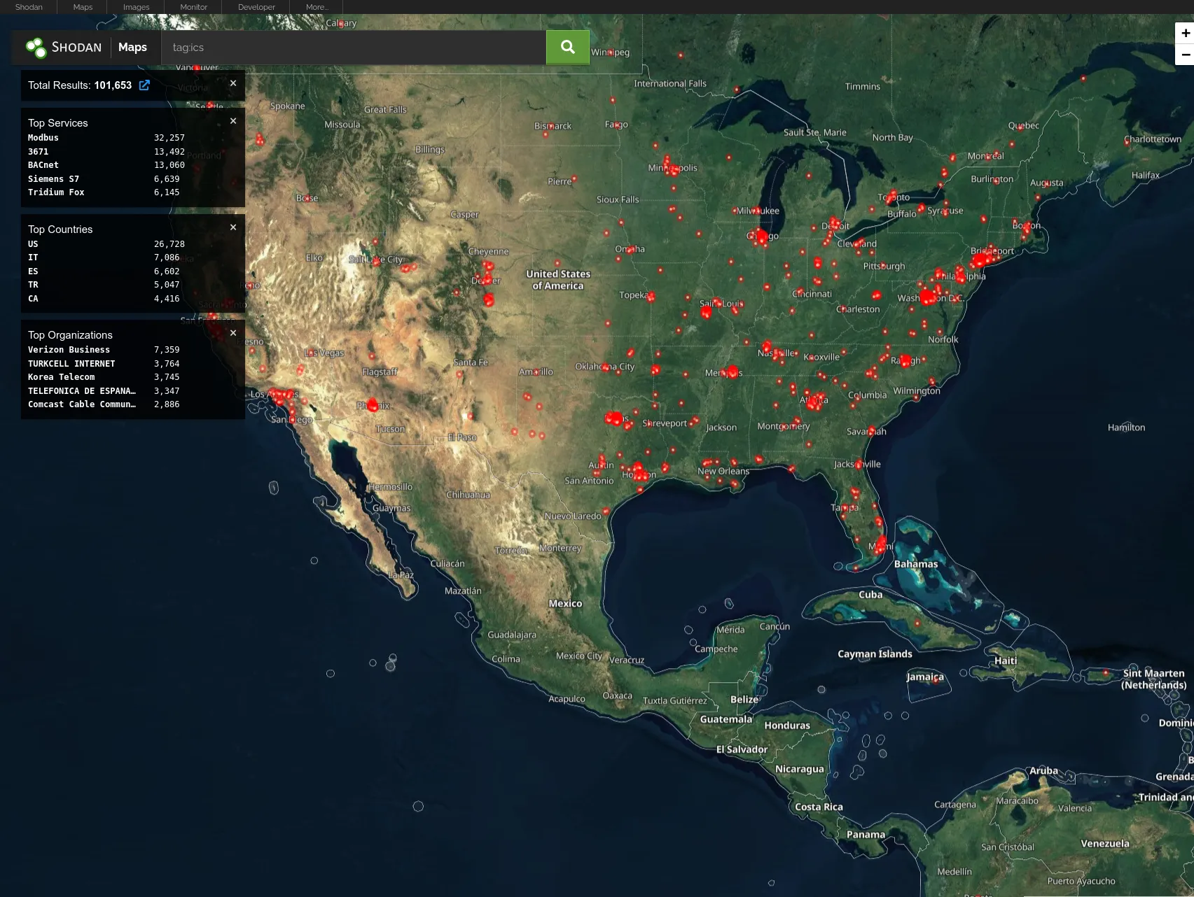 Shodan Maps