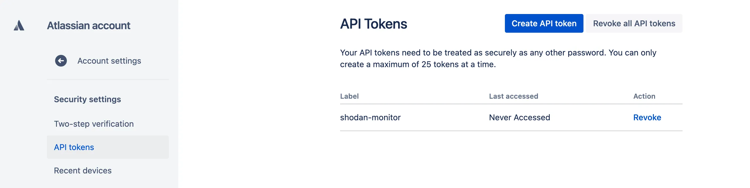 Create API token