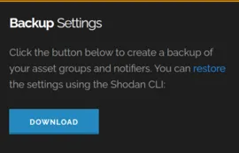 Backup settings